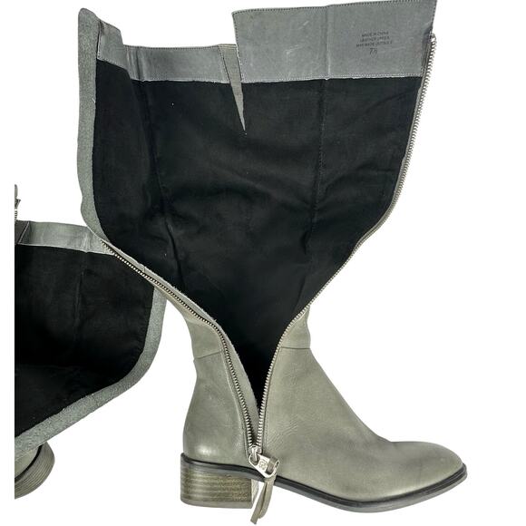 Elliot Lucca Knee High Gray Boots Leather Upper 7 1/2 Gently Worn-Nice! - Picture 7 of 12